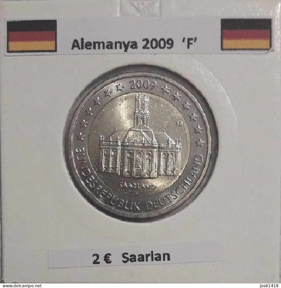 2 Euros Alemania / Germany   2009 Saarland  D,F O J Sin Circular - Allemagne
