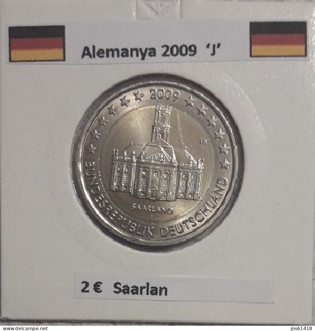 2 Euros Alemania / Germany   2009 Saarland  D,F O J Sin Circular - Duitsland