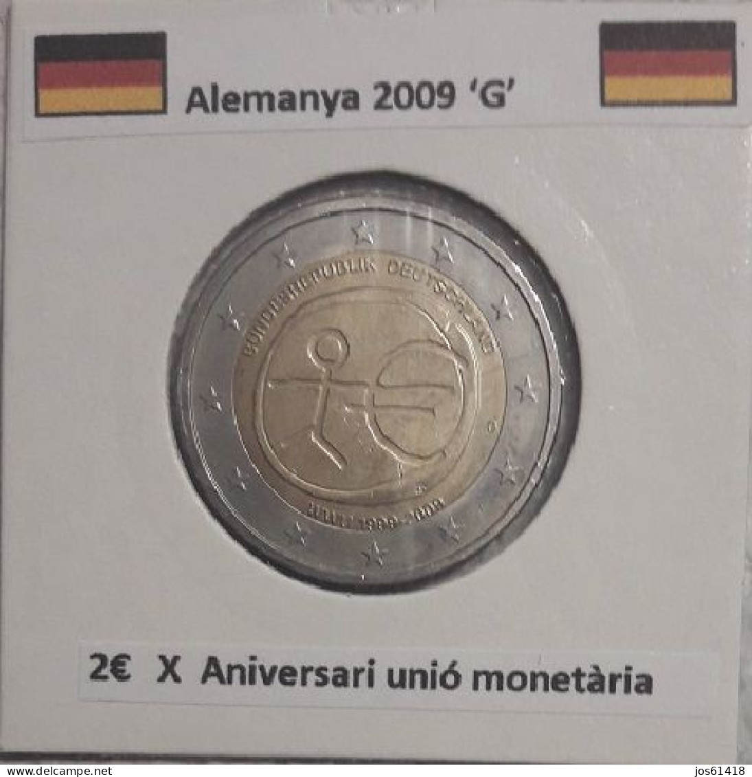 2 Euros Alemania / Germany  2009 WWU 1999 - 2009  D,G O J Sin Circular - Allemagne