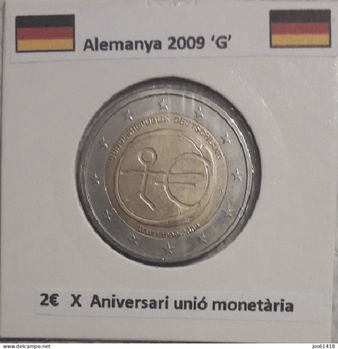 2 Euros Alemania / Germany  2009 WWU 1999 - 2009  D,G O J Sin Circular - Deutschland