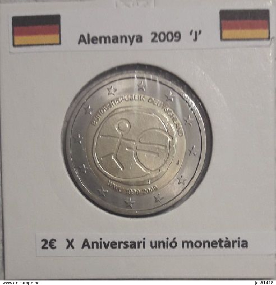 2 Euros Alemania / Germany  2009 WWU 1999 - 2009  D,G O J Sin Circular - Allemagne