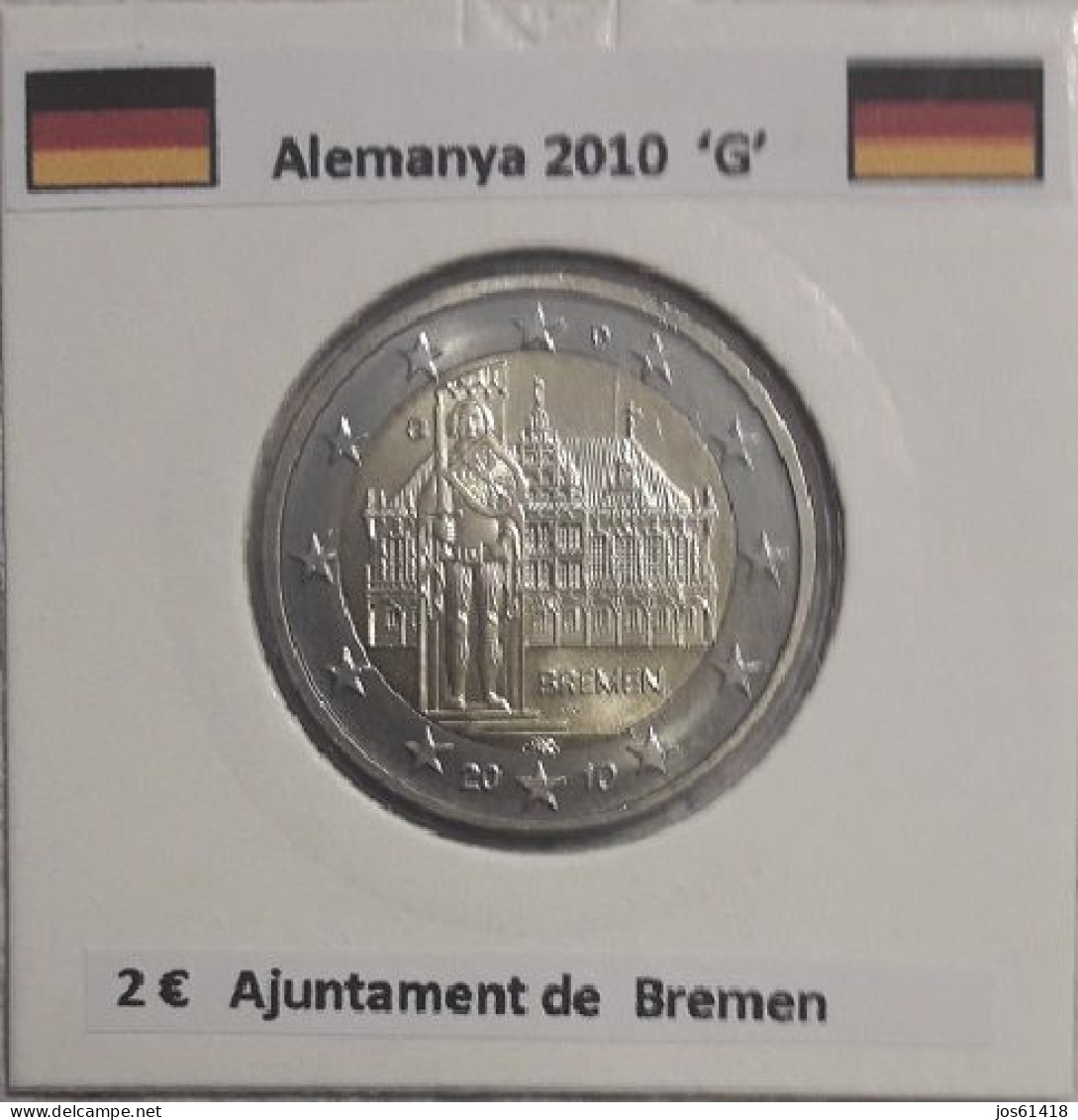 2 Euros Alemania / Germany  2010 Bremen  D,G O J Sin Circular - Allemagne