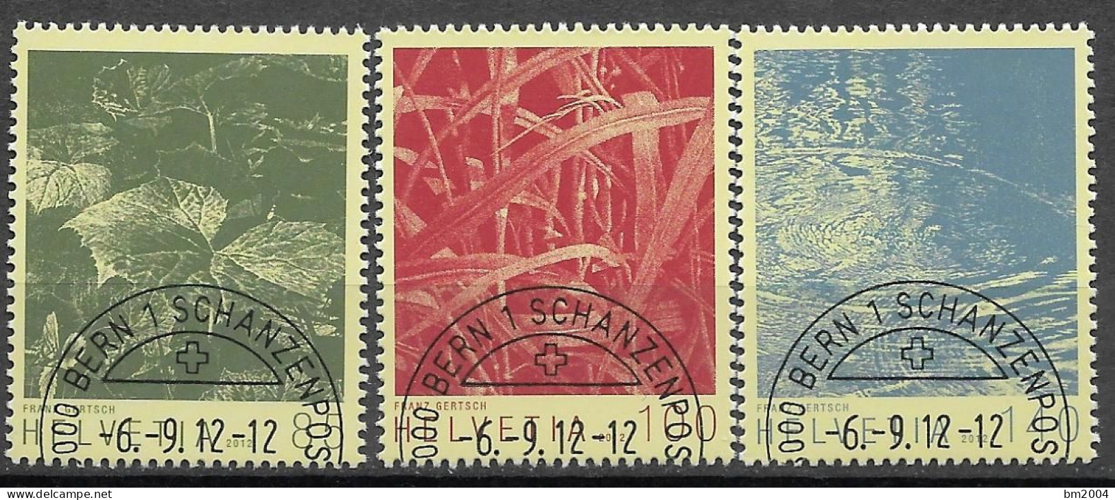 2012 Schweiz   Mi. 2265-7 FD-used   Holzschnitte Von Franz Gertsch. - Used Stamps