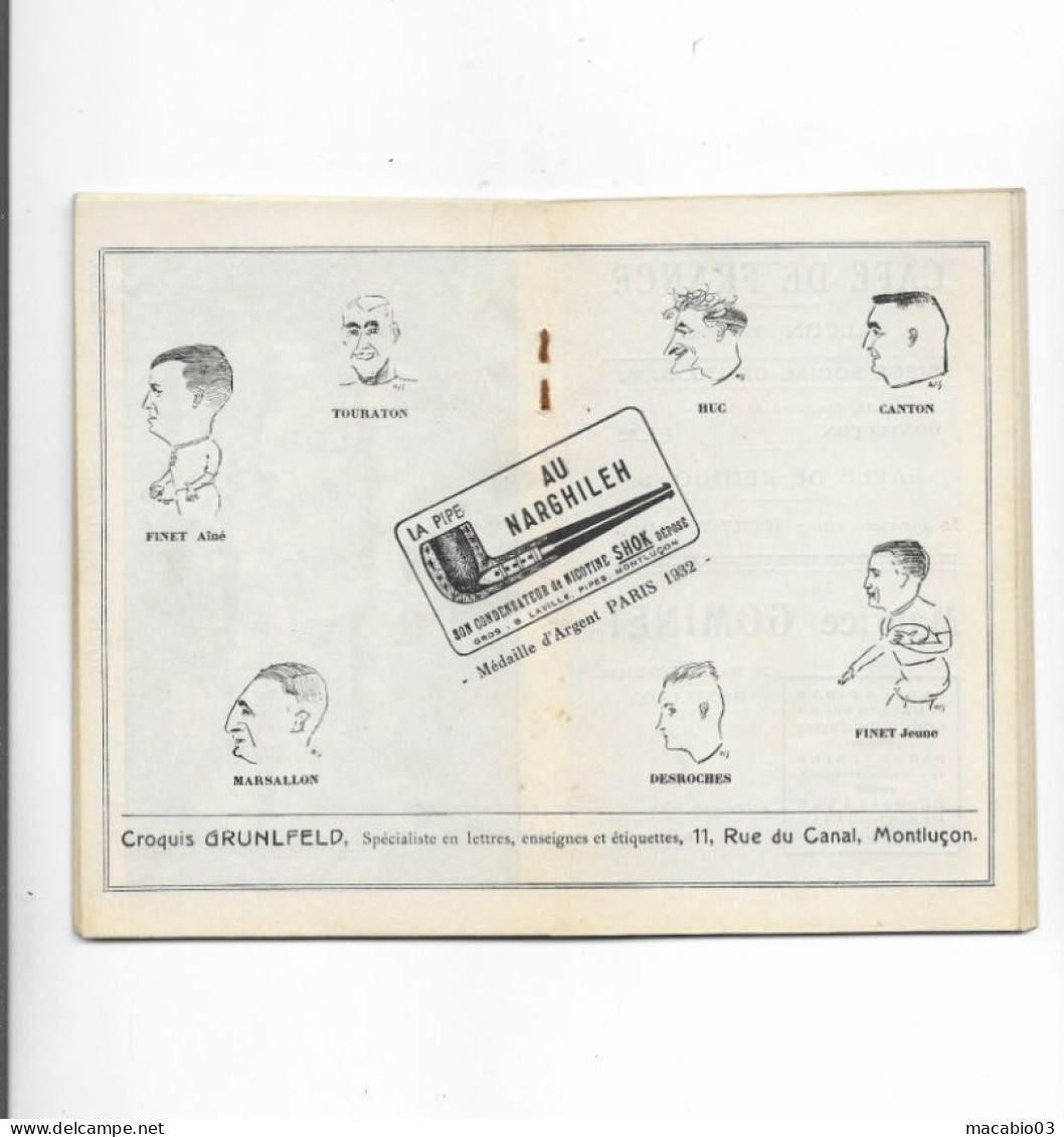 Vieux Papiers - Calendrier De L' Union Sportive Montluçonnaise Rugby Saison 1932 -1933 - Formato Piccolo : 1921-40