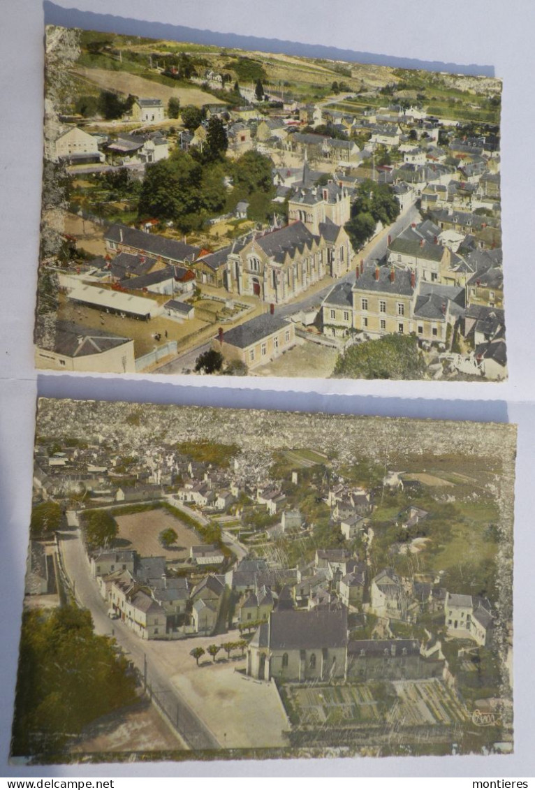 THOUARCE & TURQUANT - LOT 2 CARTES : VUE GENERALE AERIENNE - Thouarce