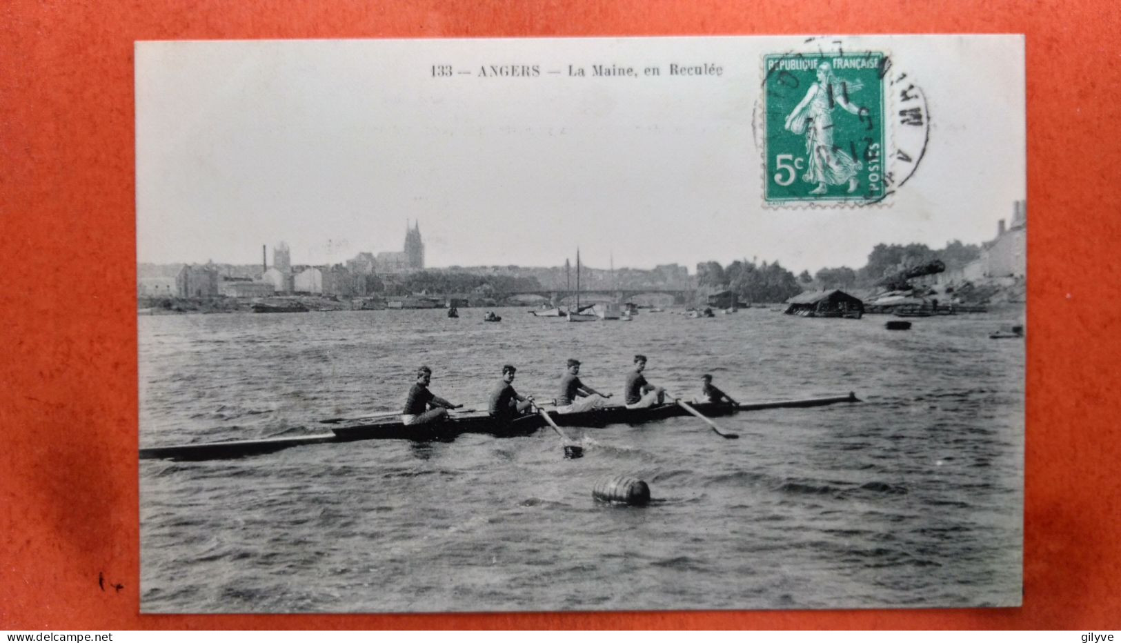 CPA (49) Angers. La Maine, En Reculée. Aviron. Quatre Barré.  Animation. (5A.n°2170) - Rudersport