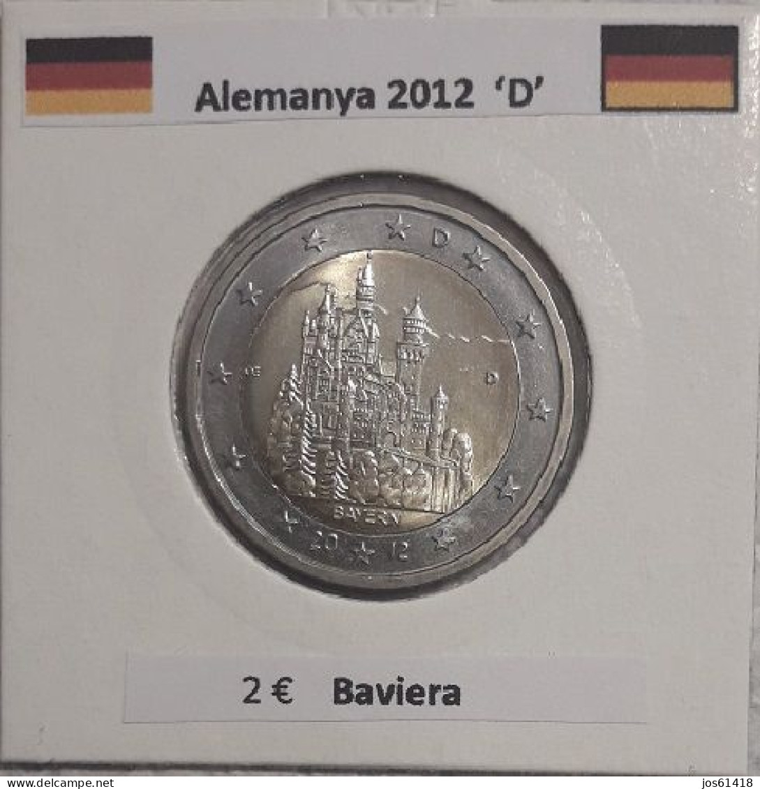 2 Euros Alemania / Germany  2012 Bayern  D,G O J Sin Circular - Duitsland