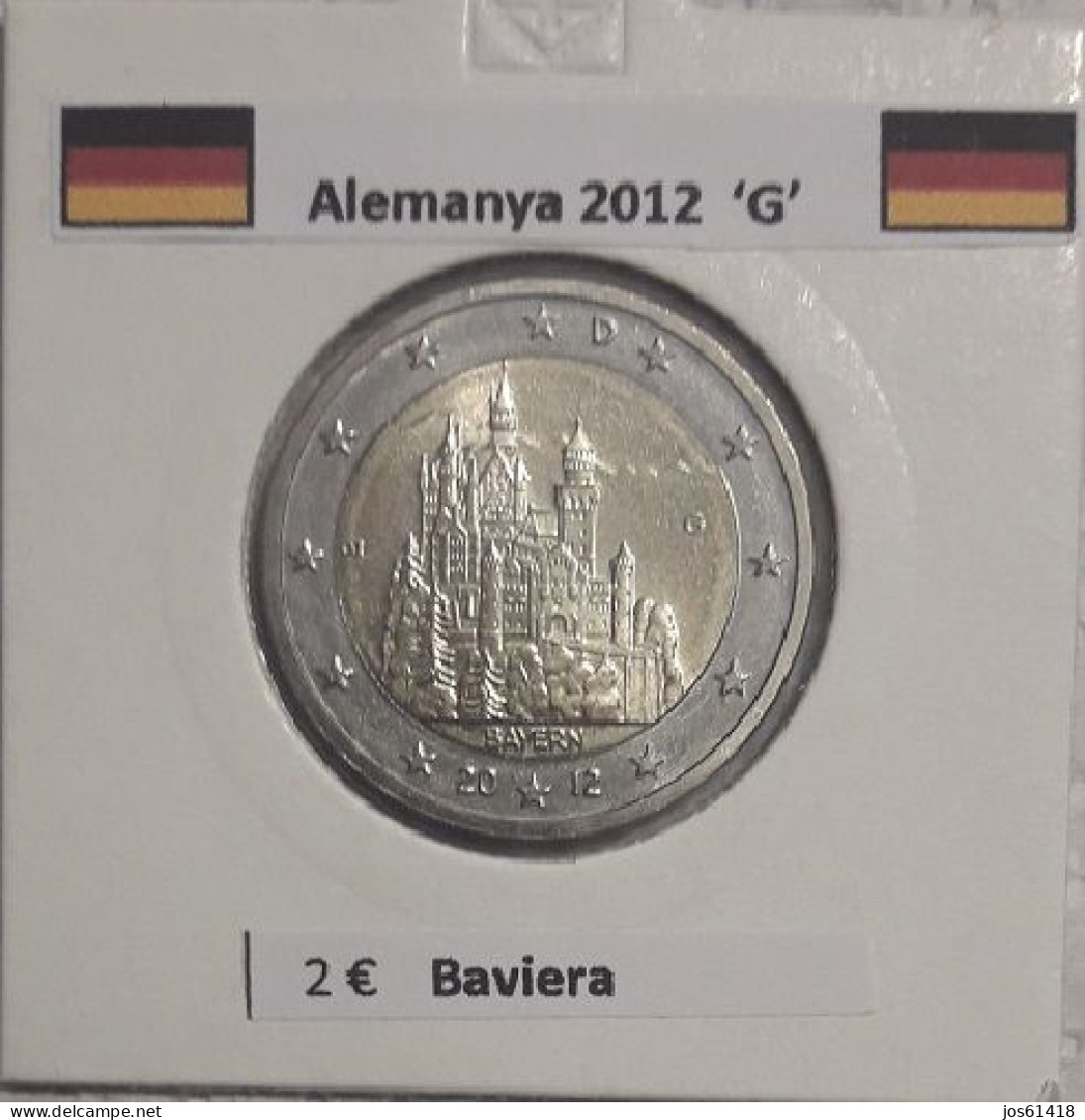 2 Euros Alemania / Germany  2012 Bayern  D,G O J Sin Circular - Duitsland