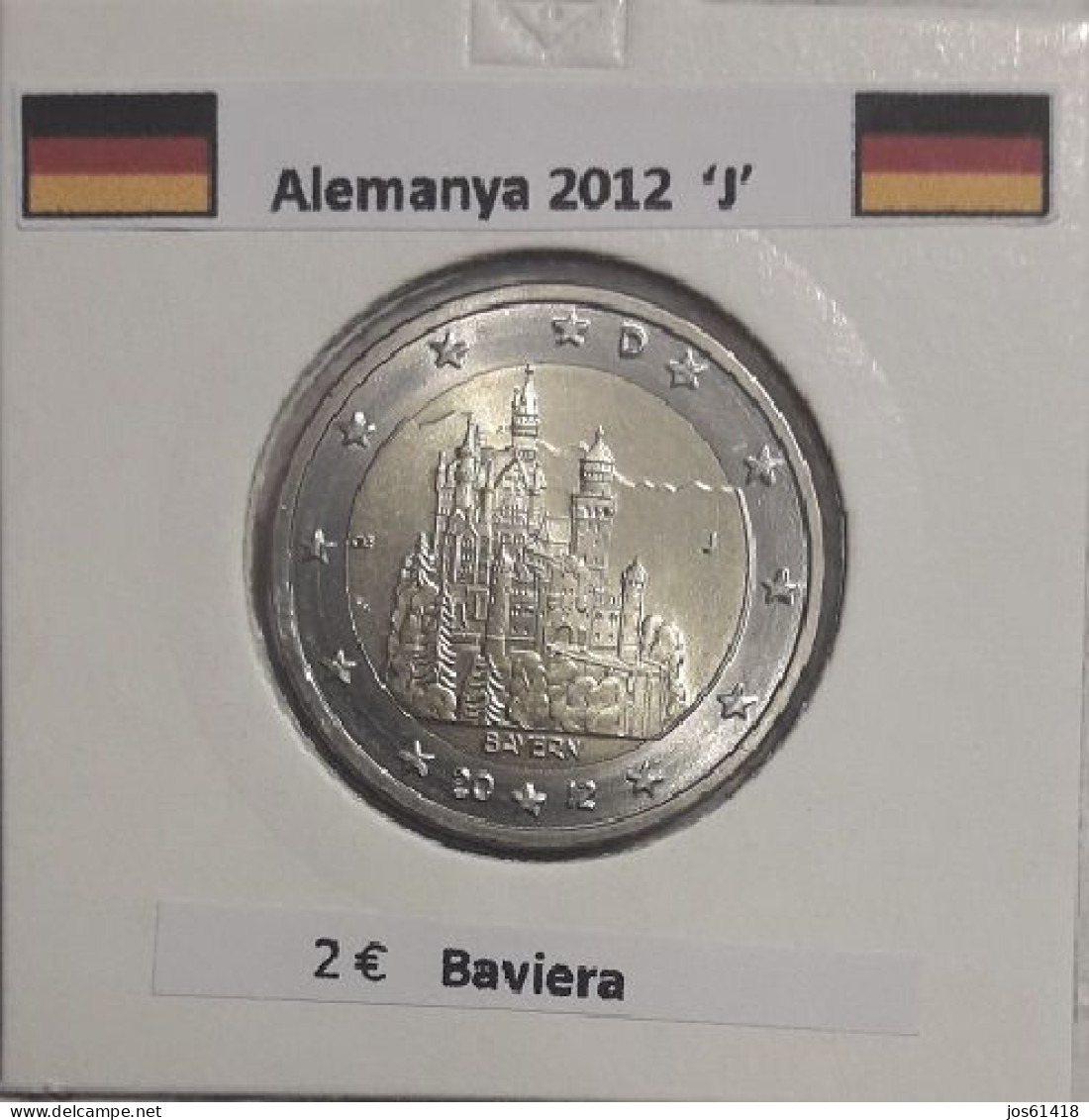 2 Euros Alemania / Germany  2012 Bayern  D,G O J Sin Circular - Duitsland