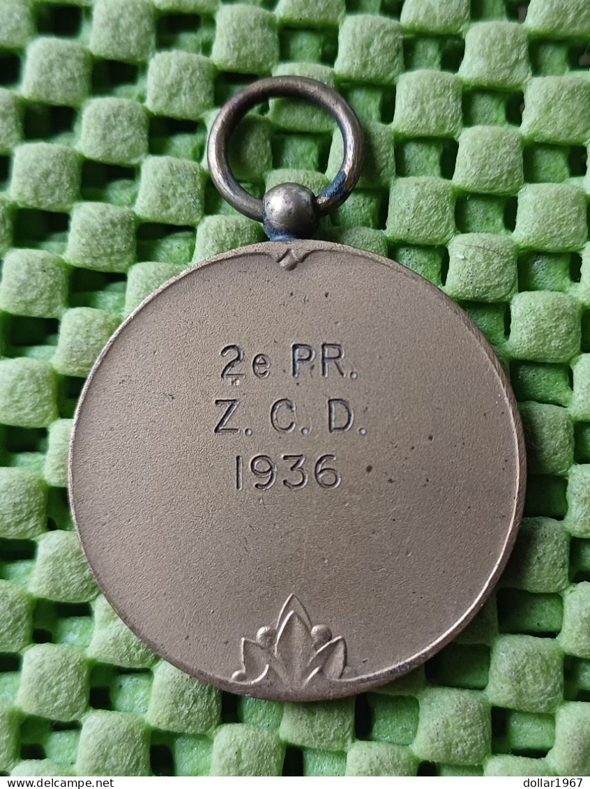 Medaile :  Z.C.D= 2e. Zwem Club Drenthe , Veenhuizen 1936 -  Original Foto  !!  Medallion  Dutch - Other & Unclassified
