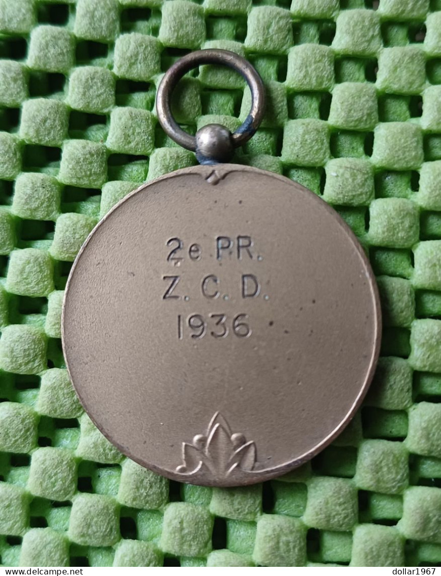 Medaile :  Z.C.D= 2e. Zwem Club Drenthe , Veenhuizen 1936 -  Original Foto  !!  Medallion  Dutch - Other & Unclassified