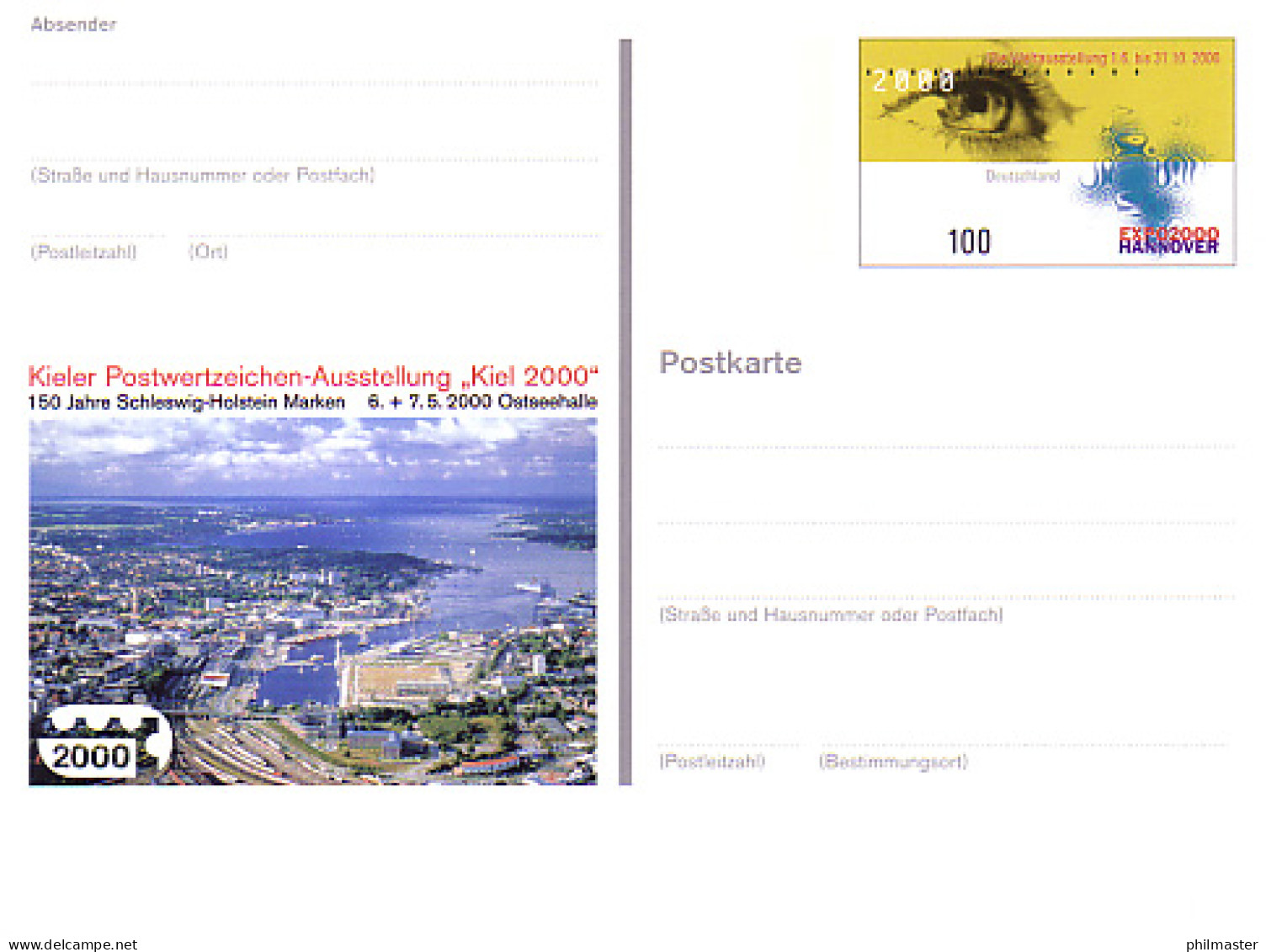 PSo 67 Ausstellung KIEL 2000 Expo Hannover, Postfrisch Wie Verausgabt ** - Cartes Postales - Neuves