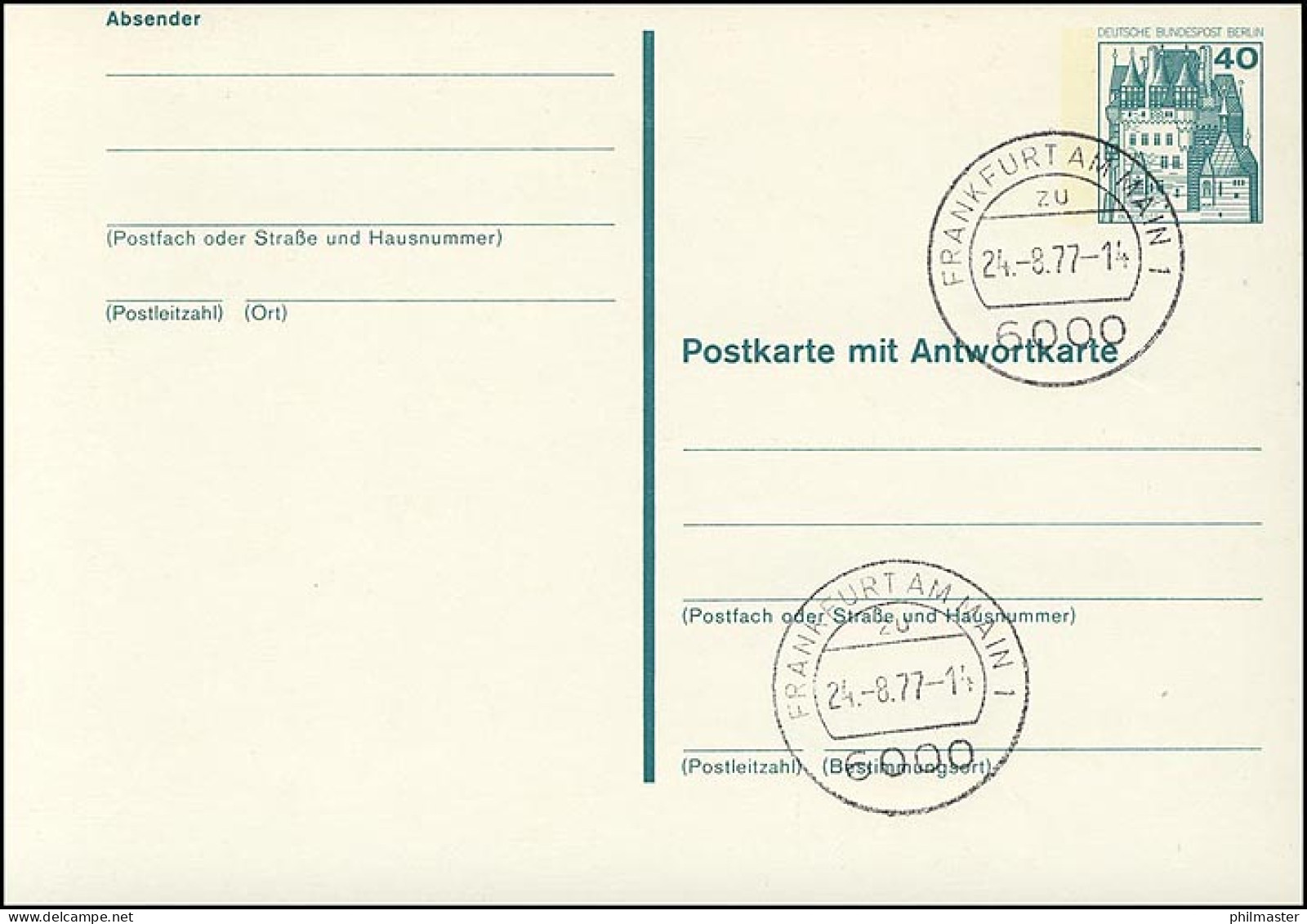 P 107 - BuS 40/40 Pf Mit Strichlinien VS-O Frankfurt / Main - Autres & Non Classés