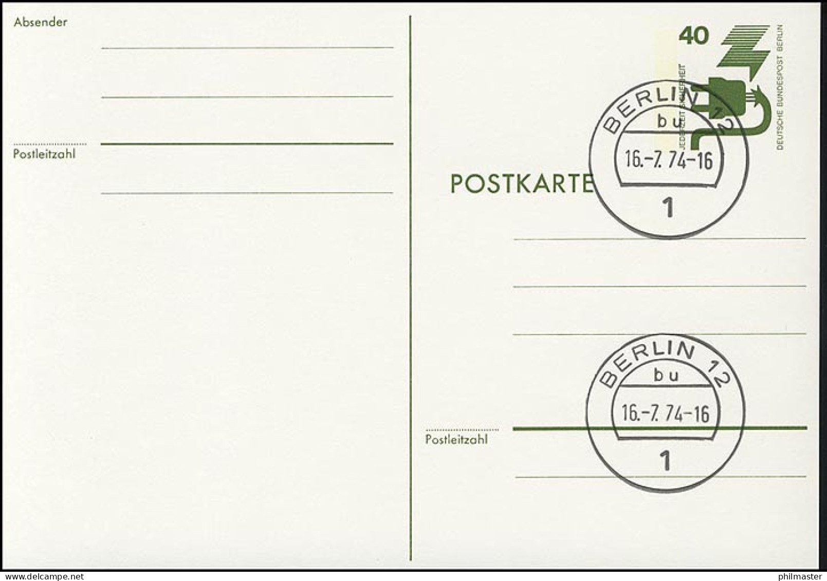 P 95 - Unfall 40 Pf VS-O Berlin - Other & Unclassified