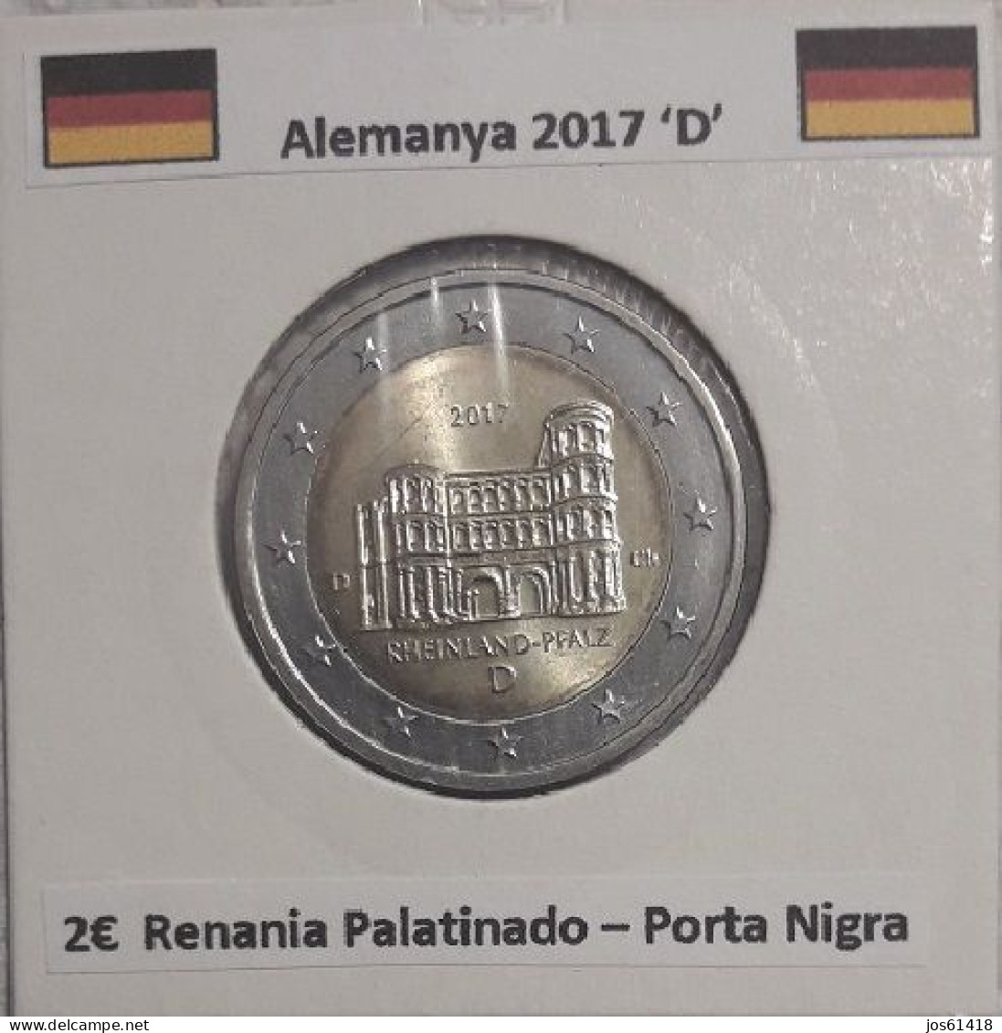 2 Euros Alemania / Germany   2017 Rheinland Pfalz  D O J Sin Circular - Deutschland