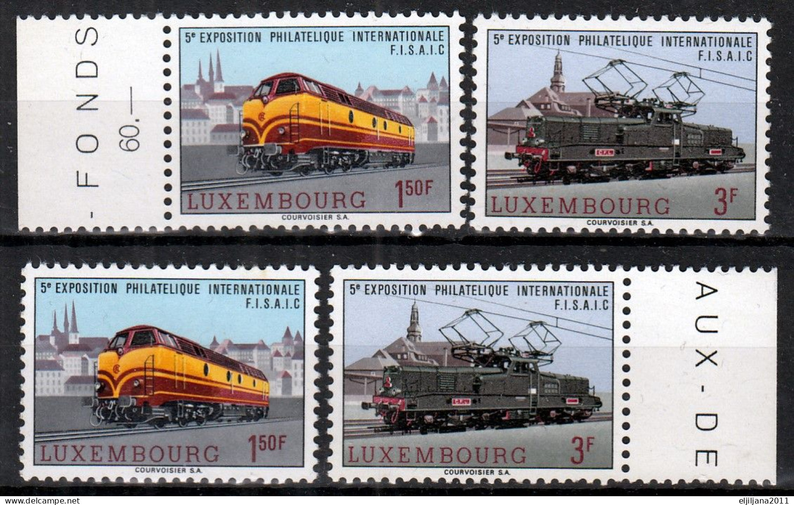 ⁕ LUXEMBOURG 1966 ⁕ Philatelic Exhibition FISAIC Railway Workers Philatelists Mi.735-736 X2⁕ 4v MNH - Nuovi