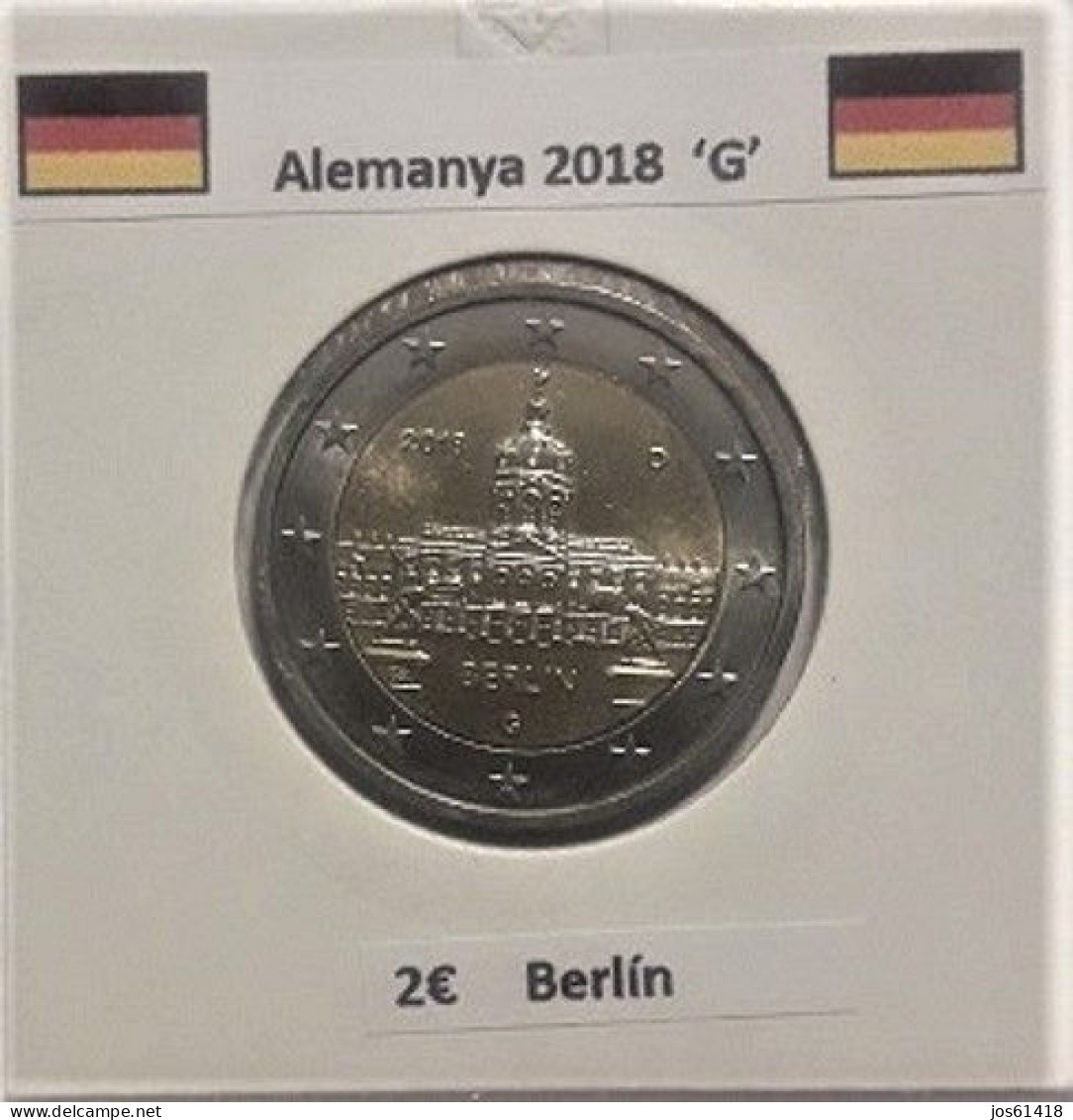 2 Euros Alemania / Germany  2018 Berlin  D,G O J Sin Circular - Germania