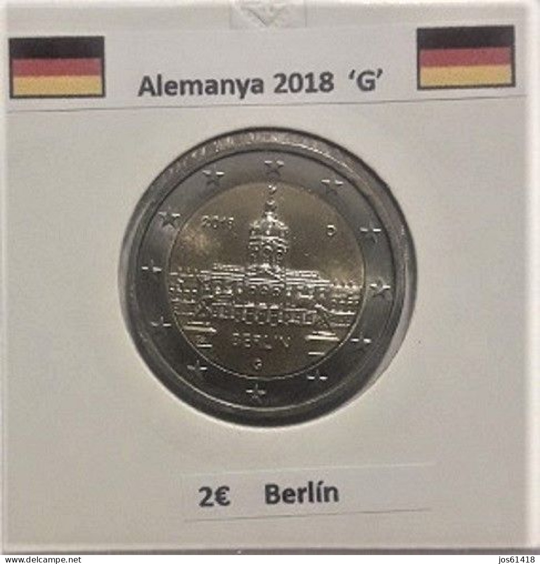 2 Euros Alemania / Germany  2018 Berlin  D,G O J Sin Circular - Deutschland