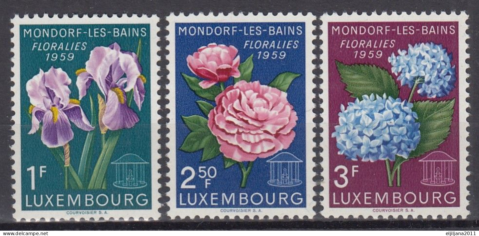 ⁕ LUXEMBOURG 1959 ⁕ Flower Show In Mondorf-les-Bains Mi.606-608 ⁕ 3v MNH - Ungebraucht