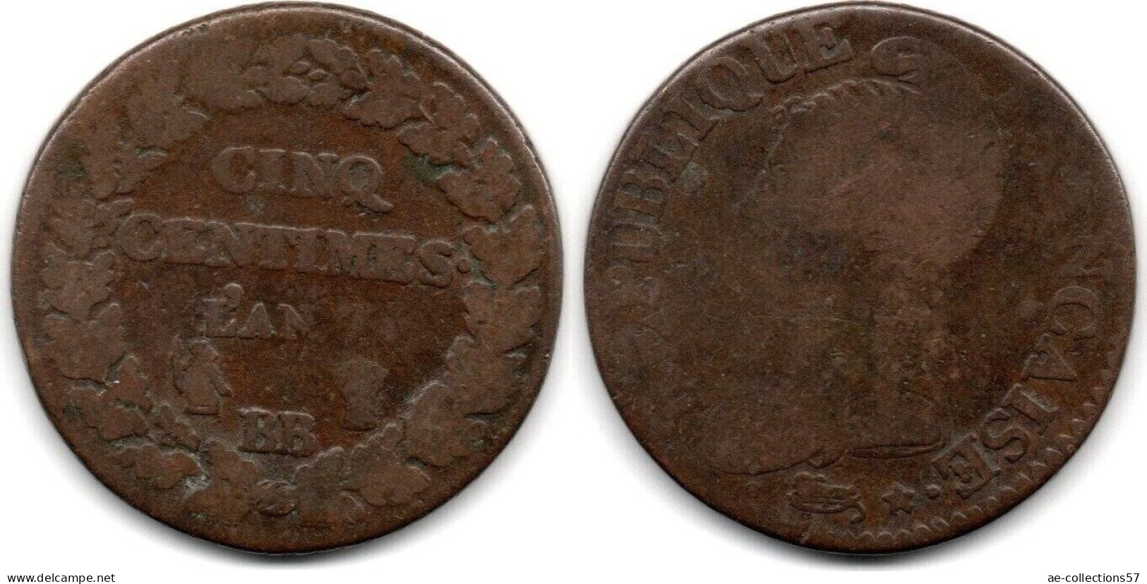 MA 33847 / France - Frankreich 5 Centimes An 7 BB B+ - 1792-1804 Erste Französische Republik