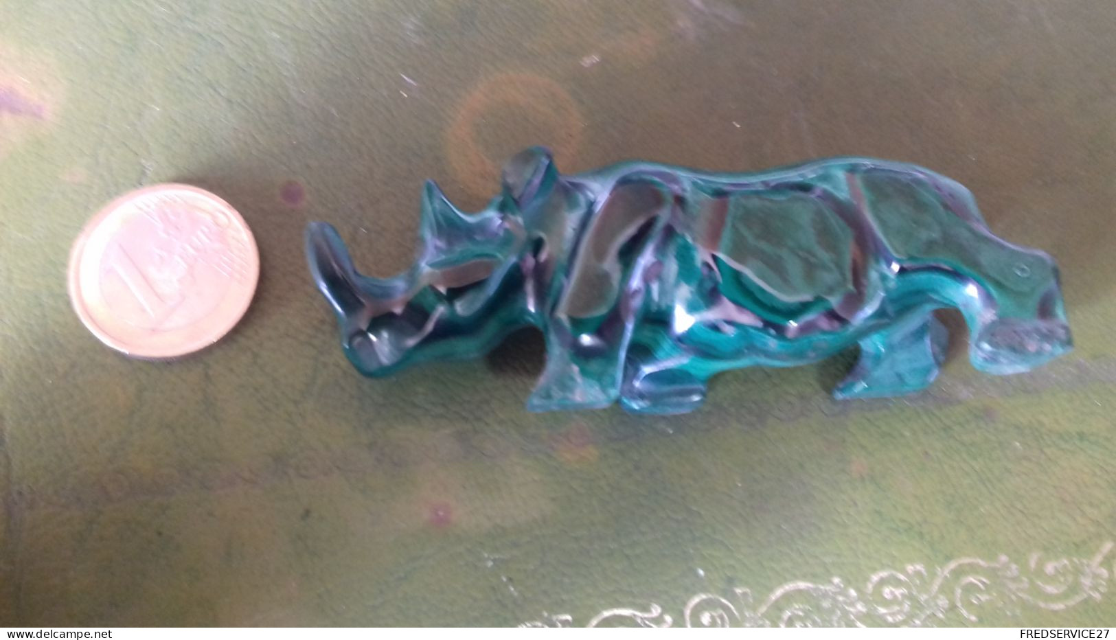 B16 / RHINOCEROS EN MALACHITE TRES BEAU LONGUEUR 9CM EST 3CM DE HAUT - Other & Unclassified