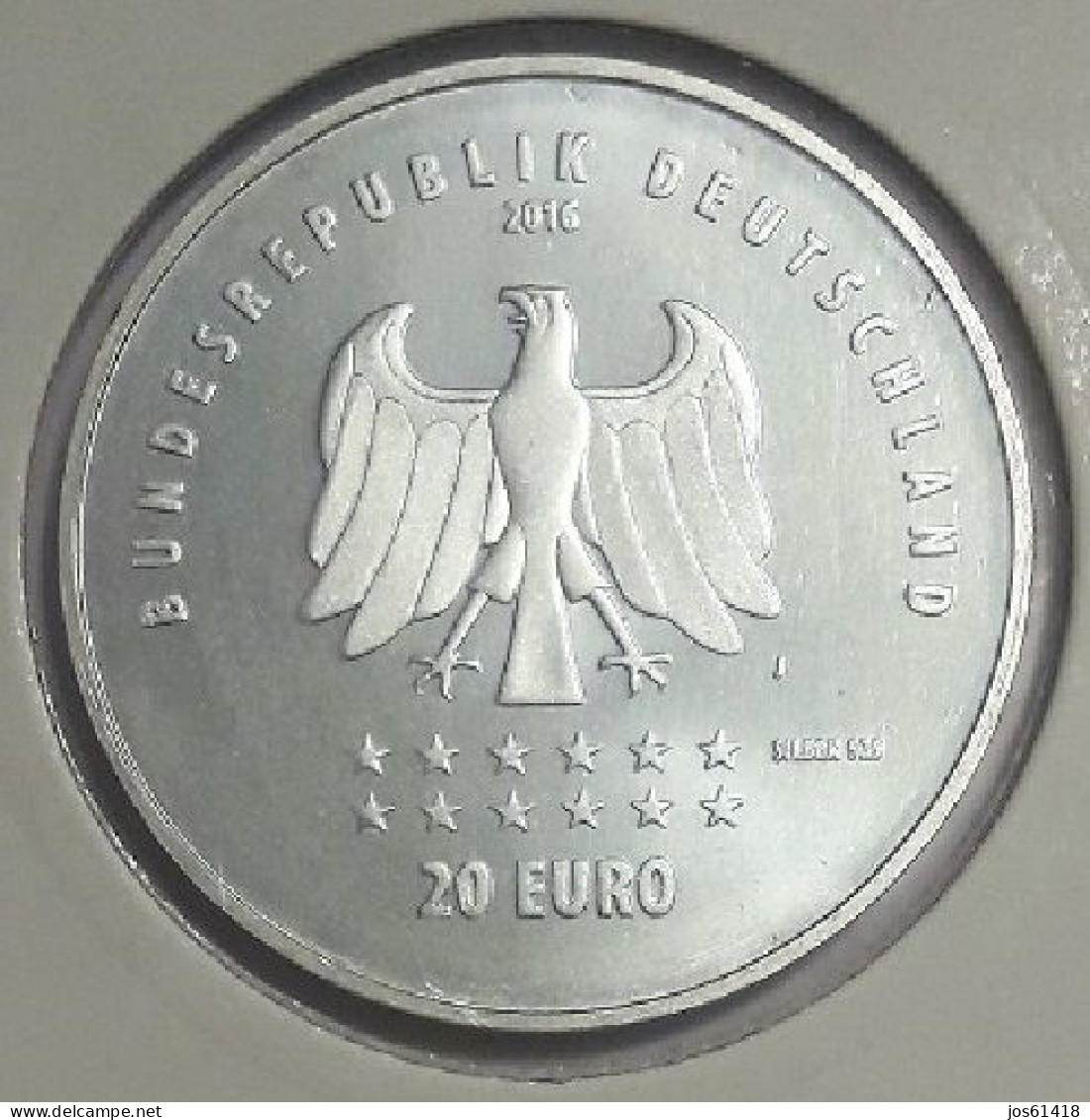 20 Euros Alemania / Germany   2016 175 Aniversario De La Canción Alemana  J Plata - Allemagne