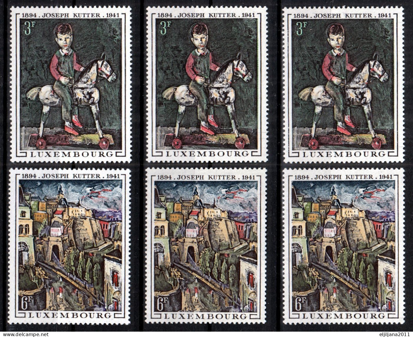 ⁕ LUXEMBOURG 1969 ⁕ Painting By Joseph Kutter Mi.790-791 X3 ⁕ 6v MNH - Nuevos