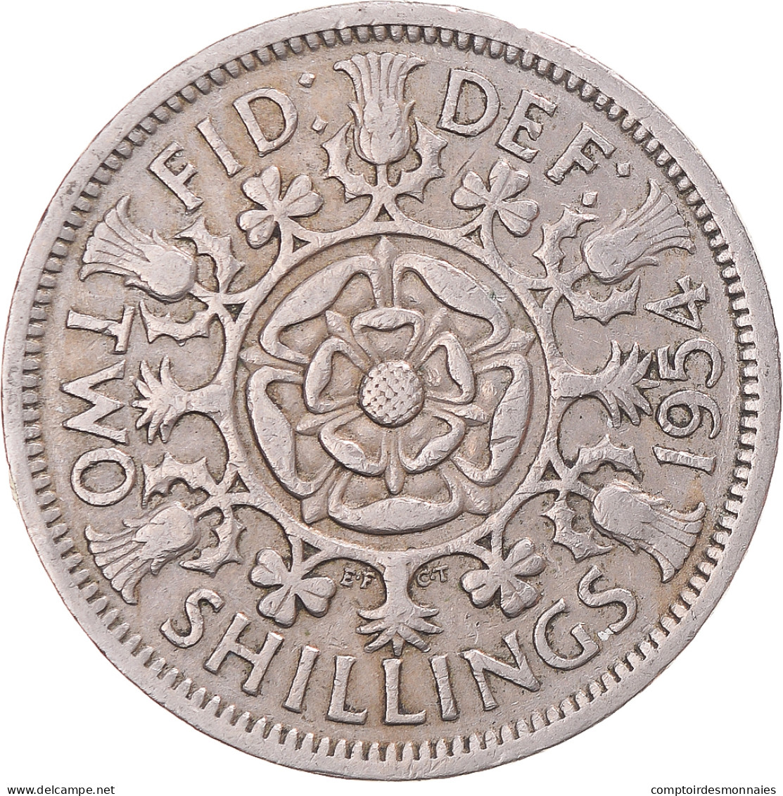 Monnaie, Grande-Bretagne, Florin, Two Shillings, 1954 - J. 1 Florin / 2 Schillings