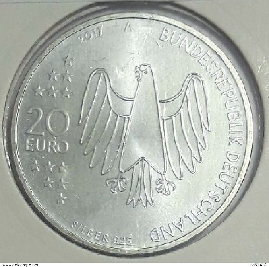 20 Euros Alemania / Germany   2017 500 Años De La Reforma   A  Plata - Allemagne