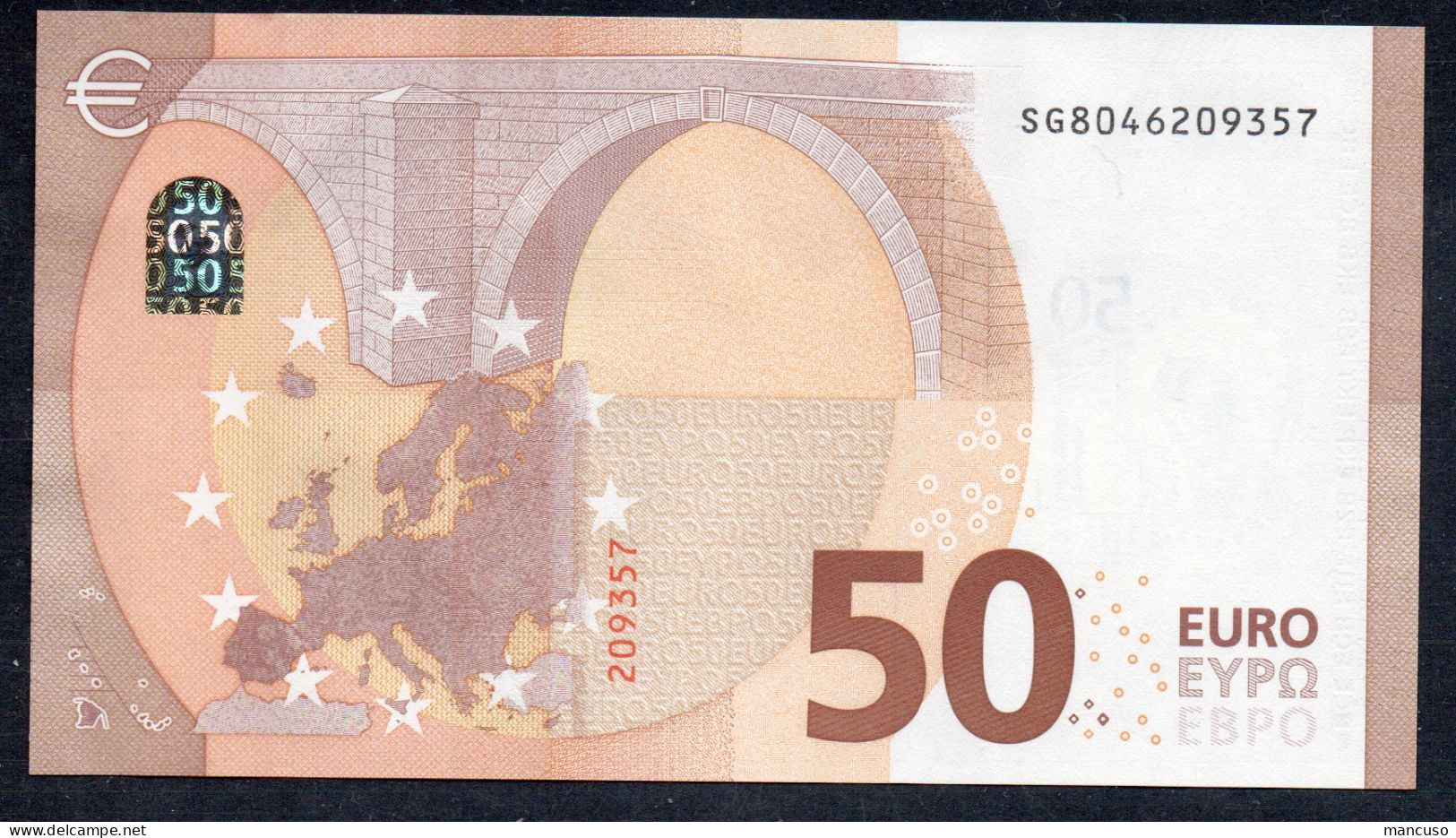 50 EURO ITALY  LAGARDE S052 SG  Ch  "04"  UNC - 50 Euro