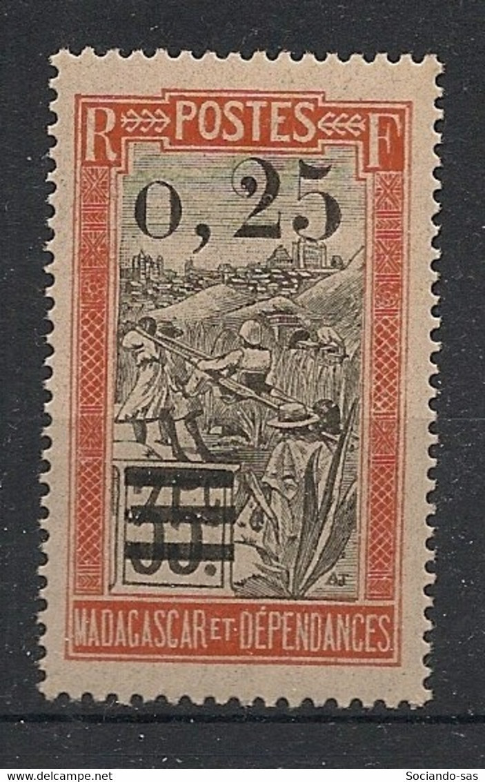 MADAGASCAR - 1921 - N°YT. 126 - Filanzane 0,25 Sur 35c - Neuf GC ** / MNH / Postfrisch - Neufs