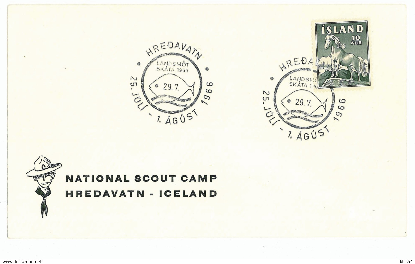 SC 27 - 469 Scout ISLAND - Cover - Used - 1966 - Covers & Documents