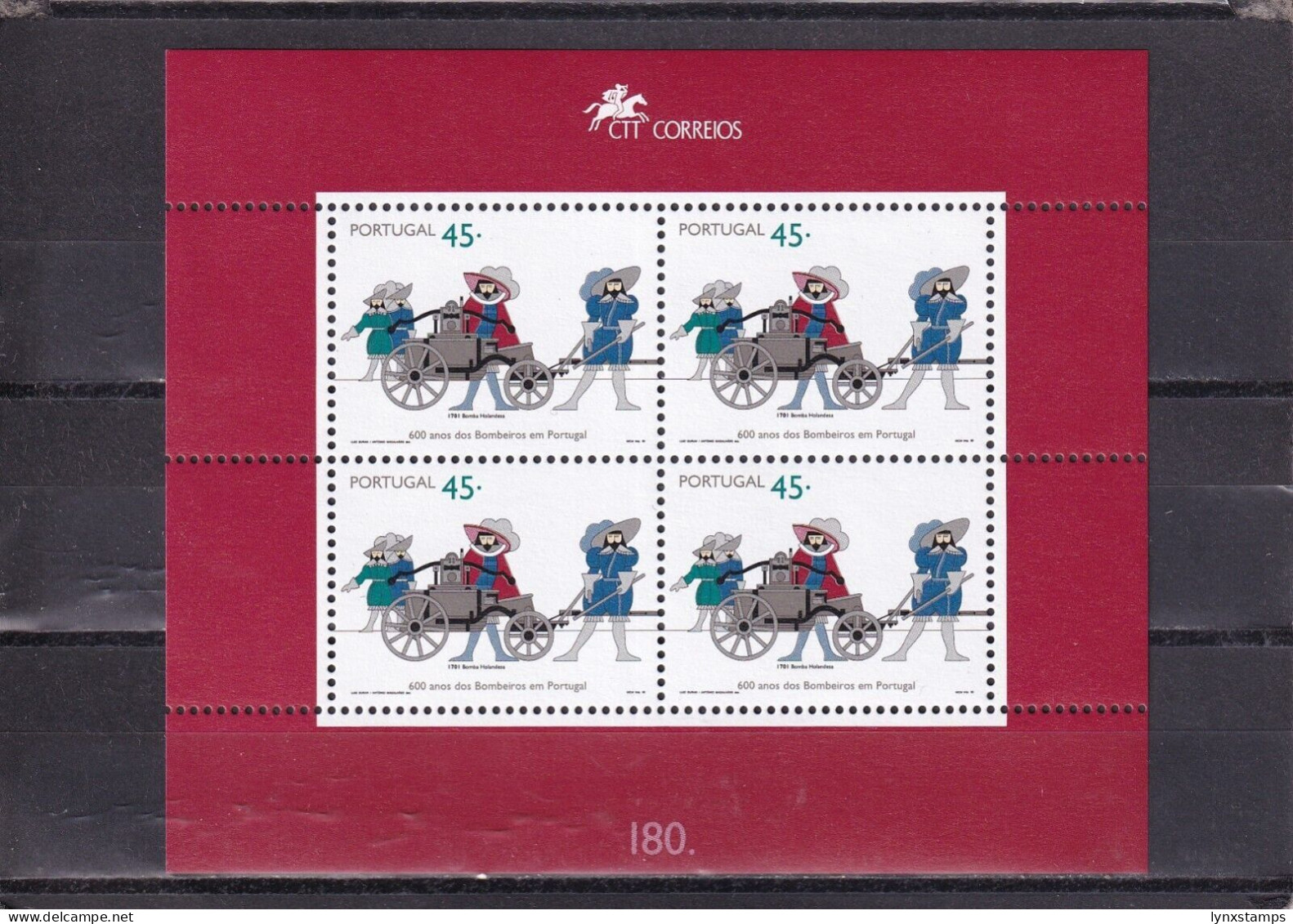 SA04 Portugal 1995 The 600th Anniversary Of The Fire Brigades In Portugal Block - Unused Stamps