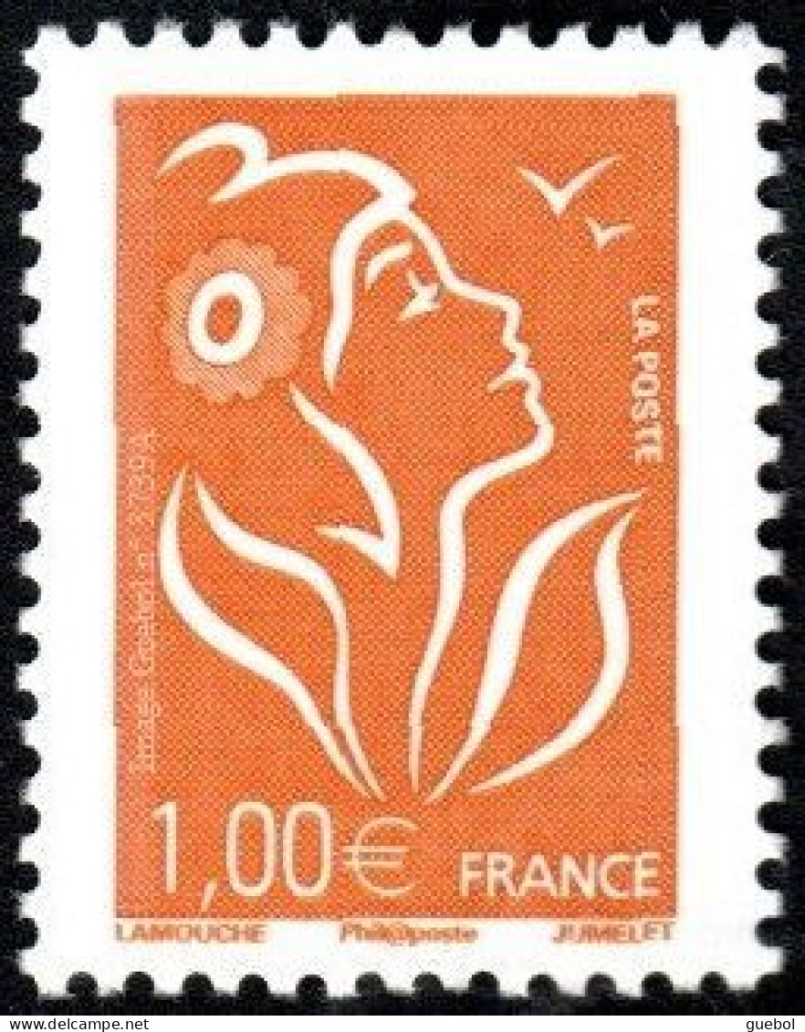 France Marianne De Lamouche N° 3739_A ** Le 1.00€ Orange (Phil@poste) - 2004-2008 Marianne (Lamouche)
