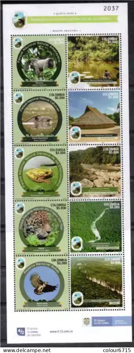Colombia 2020 National Natural Parks Of Colombia (V) Stamp Sheetlet MNH - Colombia