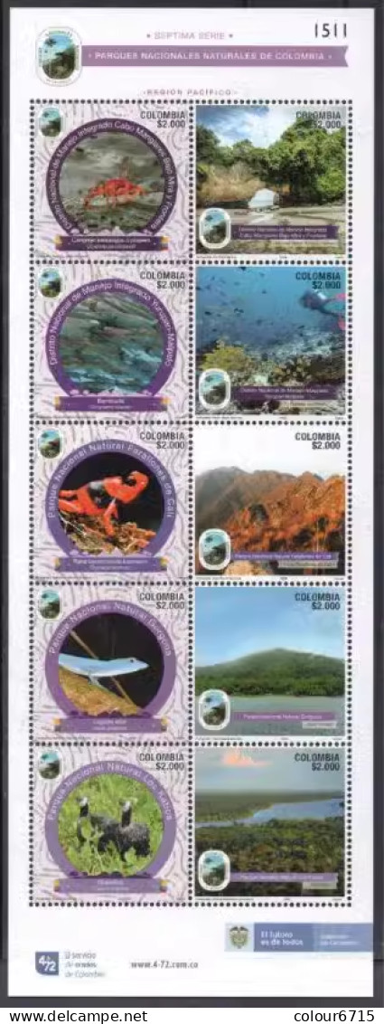 Colombia 2020 National Natural Parks Of Colombia (VII) Stamp Sheetlet MNH - Colombia