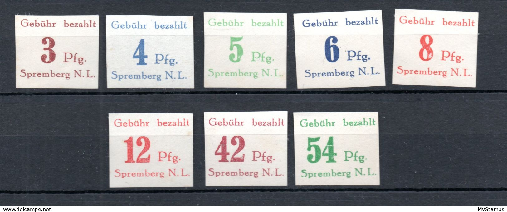 Spremberg (Germany) 1923 Set Local Stamps (Michel 7/14 B) Unused/MLH - Oblitérés