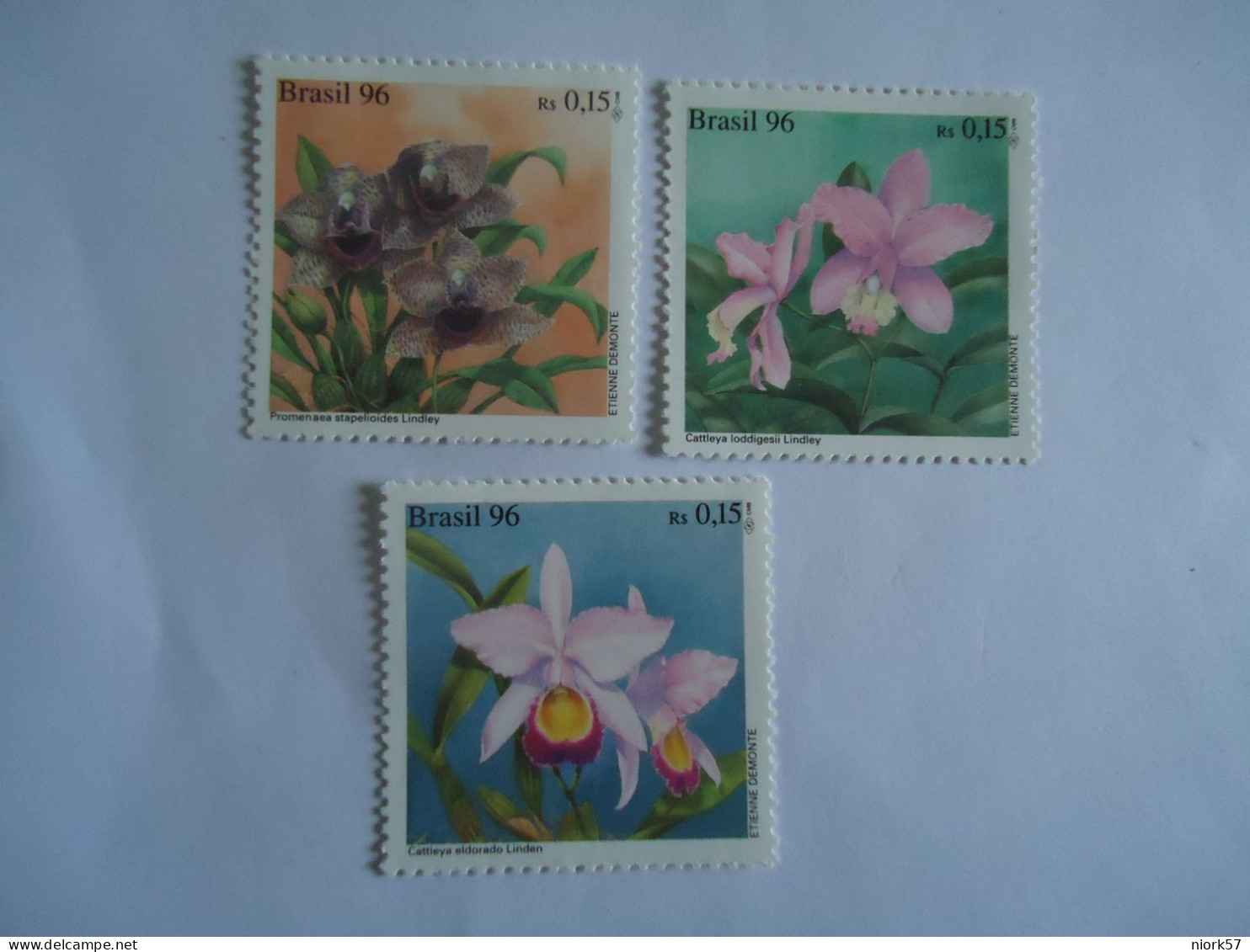 BRAZIL MNH  3 STAMPS  FLOWERS ORCHIDS 1996 - Orchids