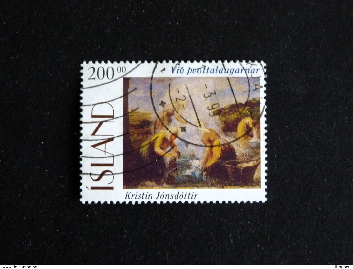 ISLANDE ISLAND ICELAND YT 796 OBLITERE - LAVANDIERES  DE KRISTIN JONSDOTTIR PEINTRE - Used Stamps