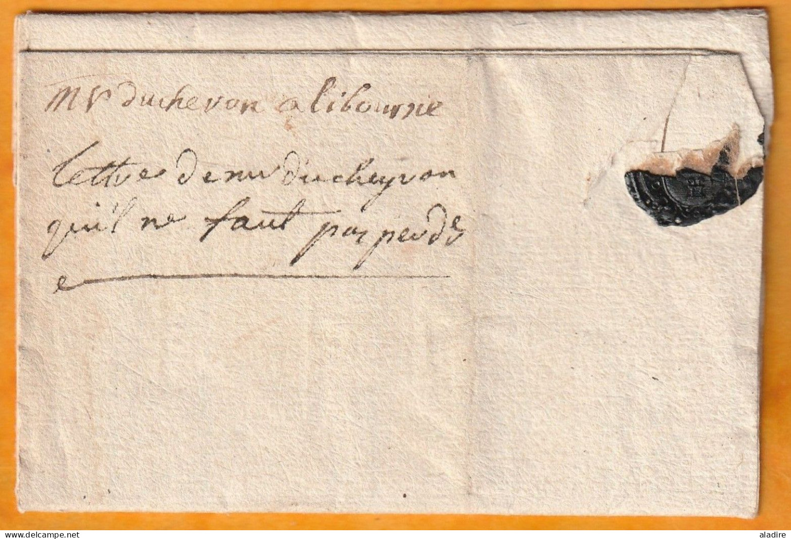 1749  - Marque Postale LIBOURNE Sur Lettre Pliée De 2 Pages Vers PONTARNAUD - Près PERIGUEUX - Règne De Louis XV - 1701-1800: Vorläufer XVIII