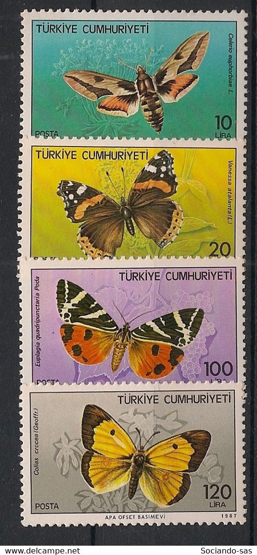 TURKEY - 1987 - N° YT. 2525 à 2528 - Papillons / Butterflies - Neuf Luxe ** / MNH / Postfrisch - Papillons