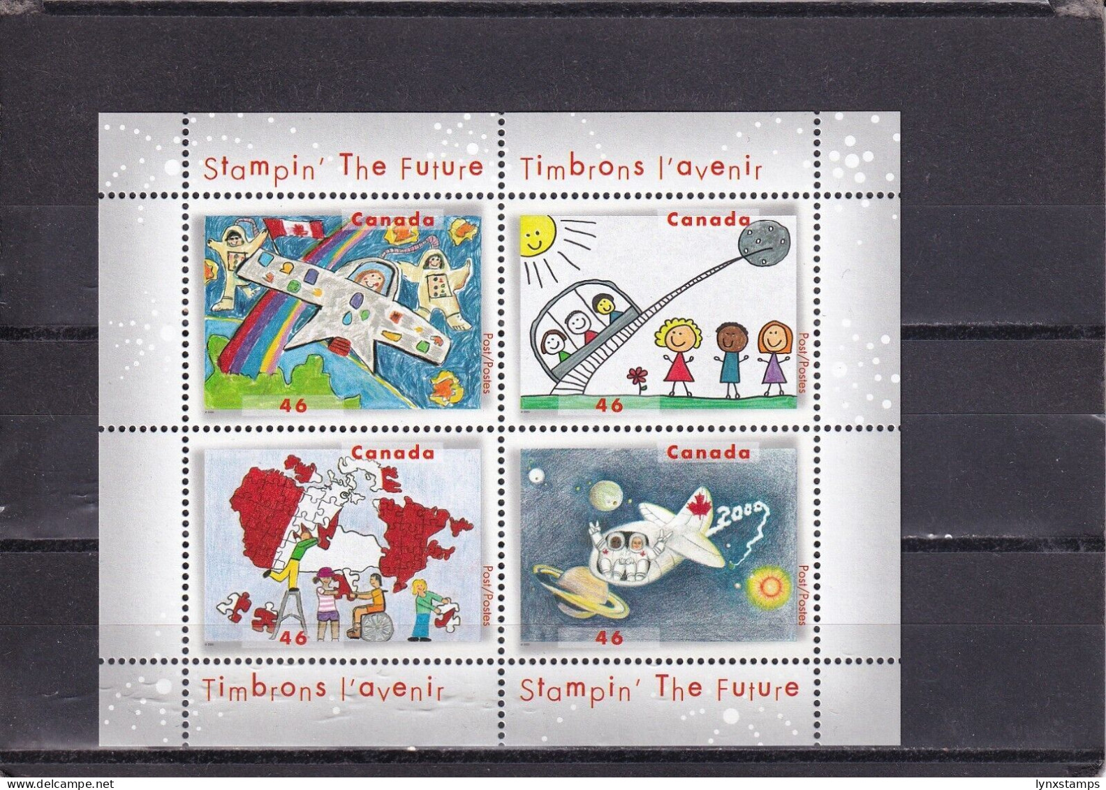 SA04 Canada 2000 "Stampin' The Future" Children's Stamp Design Competition Block - Unused Stamps