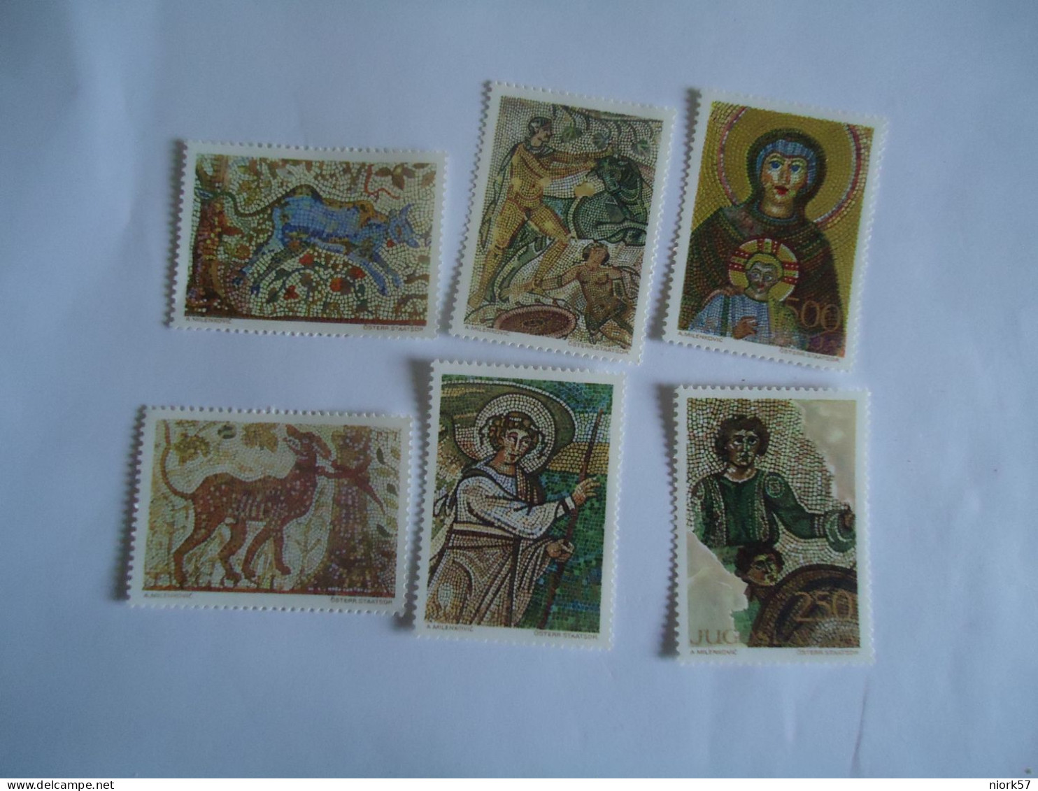 YUGOSLAVIA MNH   6  STAMPS  ART  MOSAICS - Museums