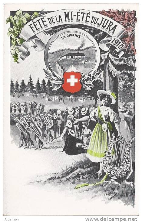 6178 - Fête De La Mi-Eté Du Jura 1910 La Givrine (attention Pli) - Saint-Cergue