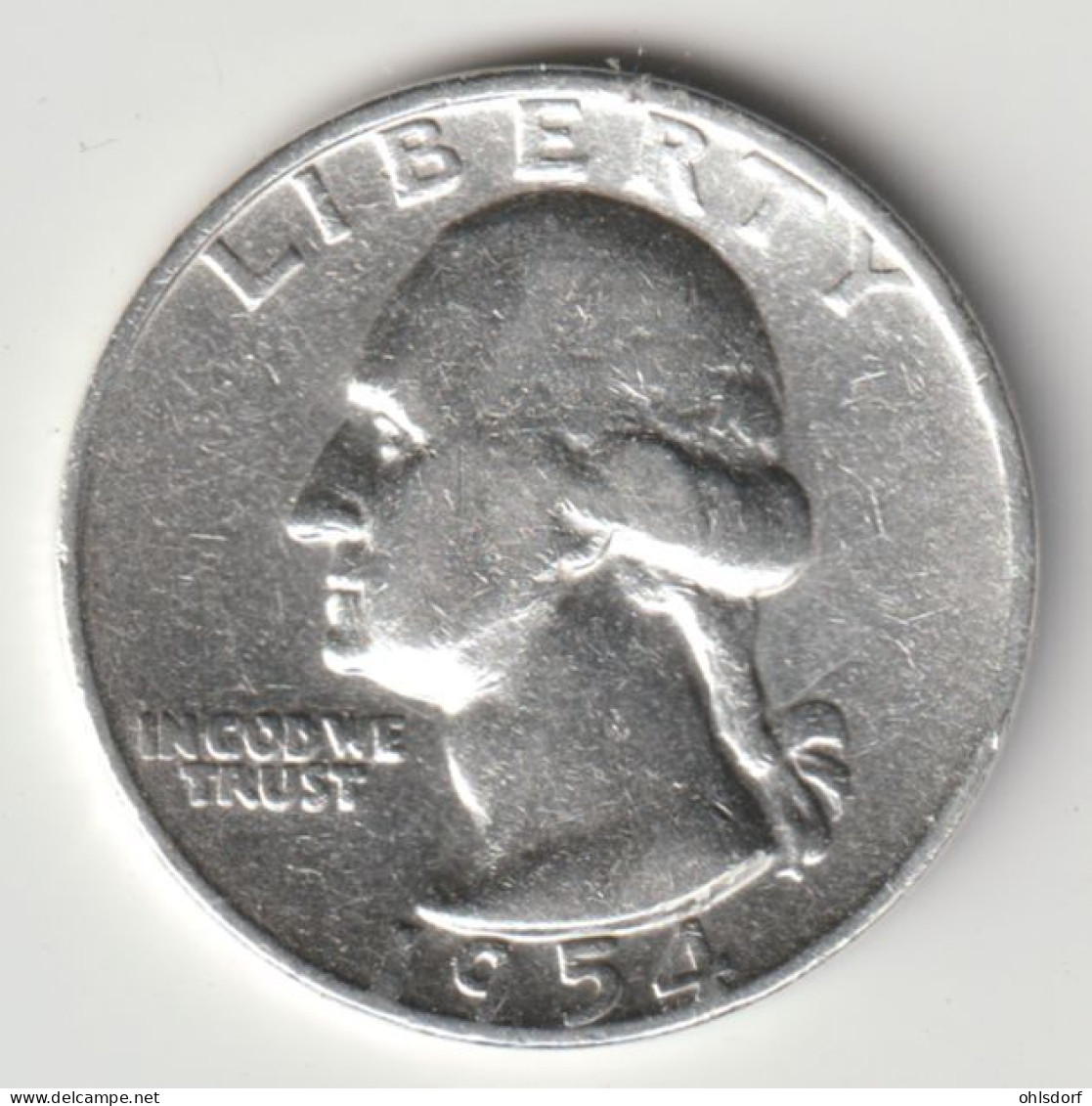 U.S.A. 1954 D: 1/4 Dollar, Silver, KM 164 - 1932-1998: Washington