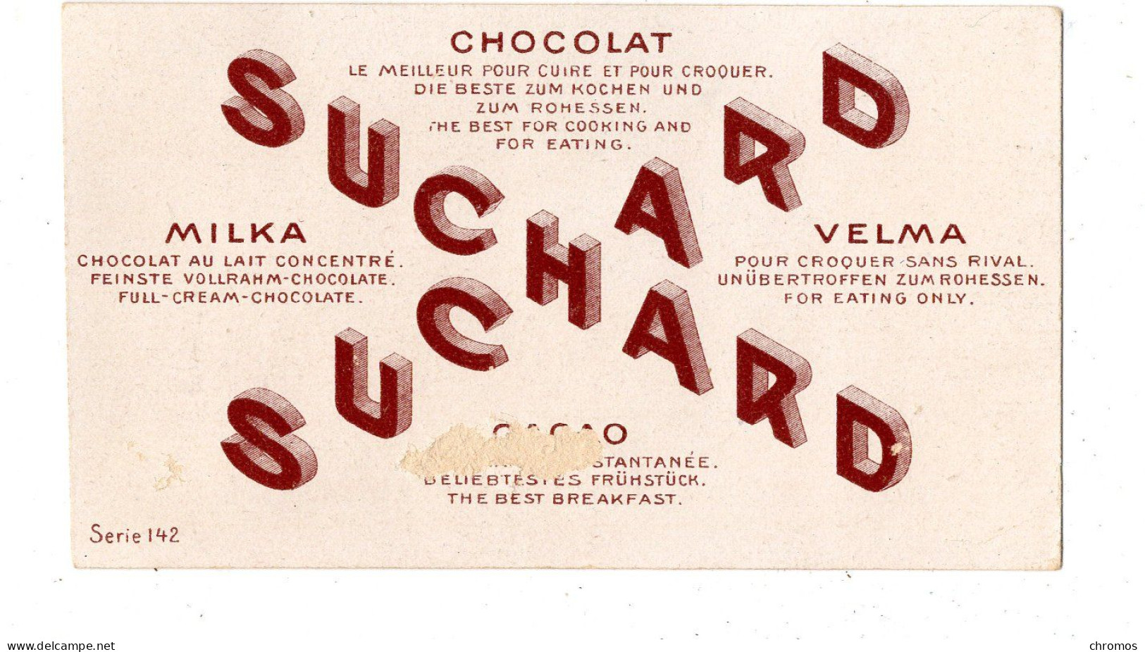 Chromo Chocolat Suchard, 142 / 11, Animaux Sauvages, Pelican - Suchard