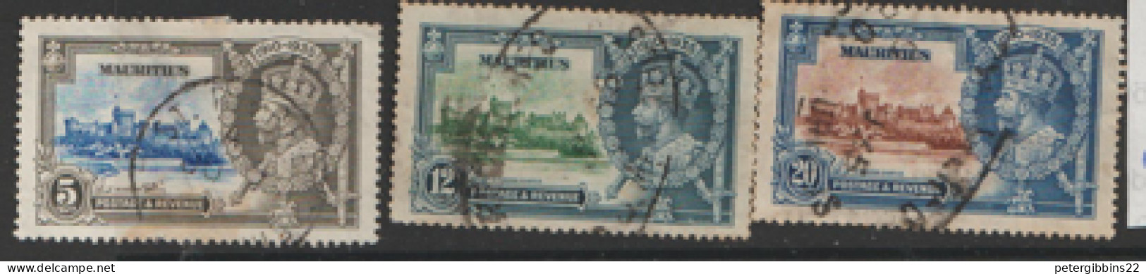 Mauritius 1935  SG 245-7 Silver Jubilee  12c,20c, Toned On Reverse  Fine Used - Mauritius (...-1967)