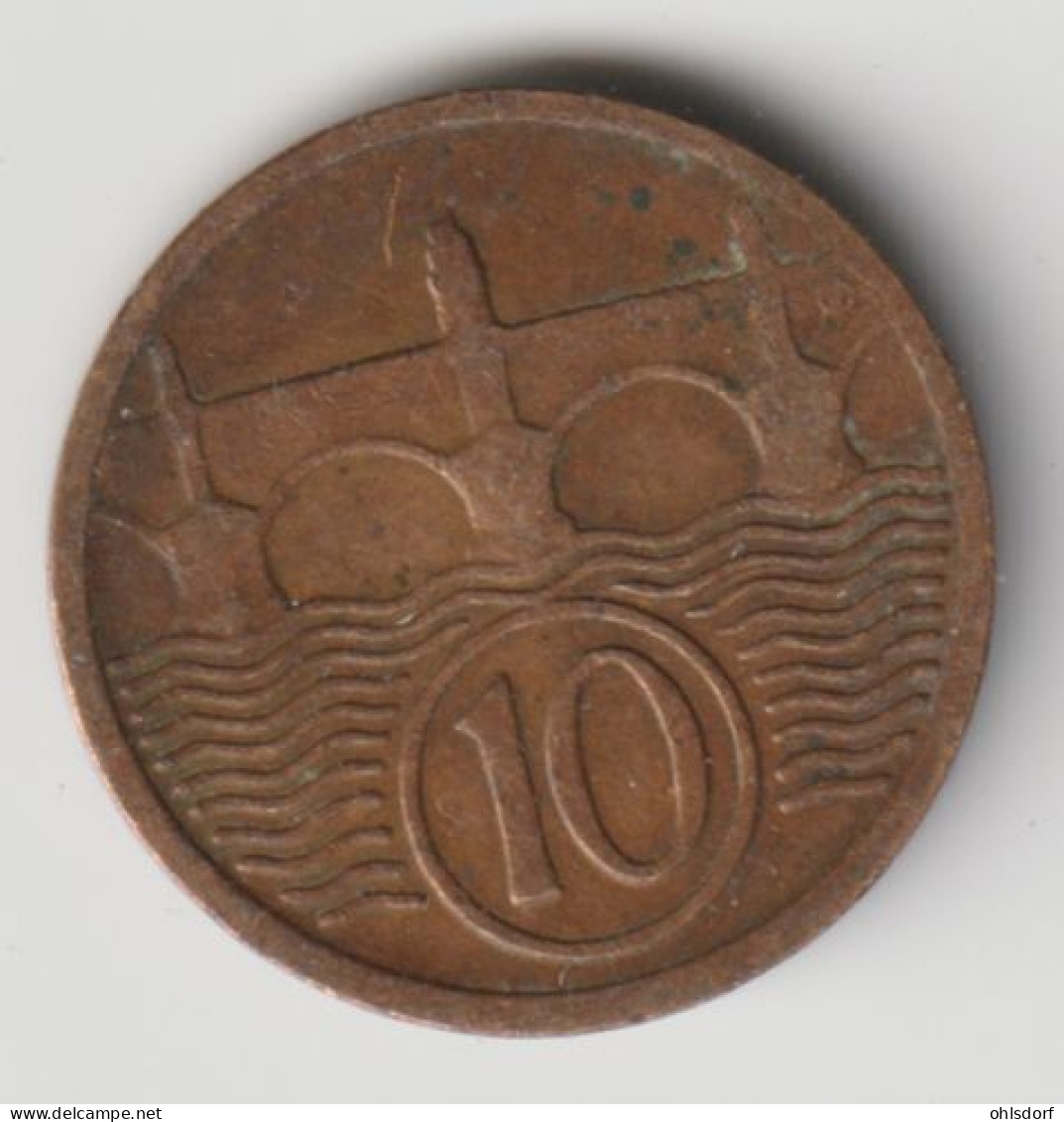 CZECHOSLOVAKIA 1927: 10 Haleru, KM 3 - Czechoslovakia