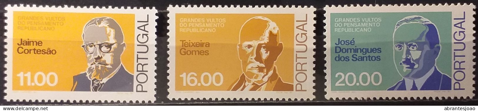 1980 - Portugal - Great Persons Of Republican Thought - MNH - 6 Stamps - Nuevos