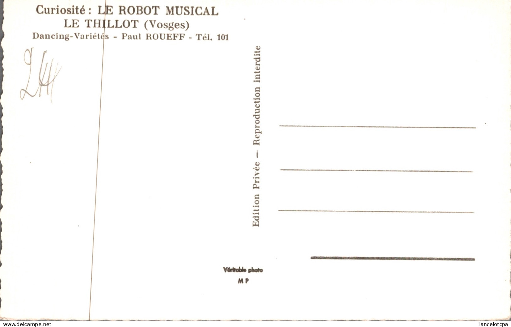 88 - LE THILLOT / LE ROBOT MUSICAL - DANCING VARIETE PAUL ROUEFF - Le Thillot